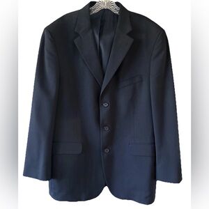 Stafford Men's Navy Blue Blazer, Size 43R, 100% Wool, Classic Fit, 3 Button, EUC